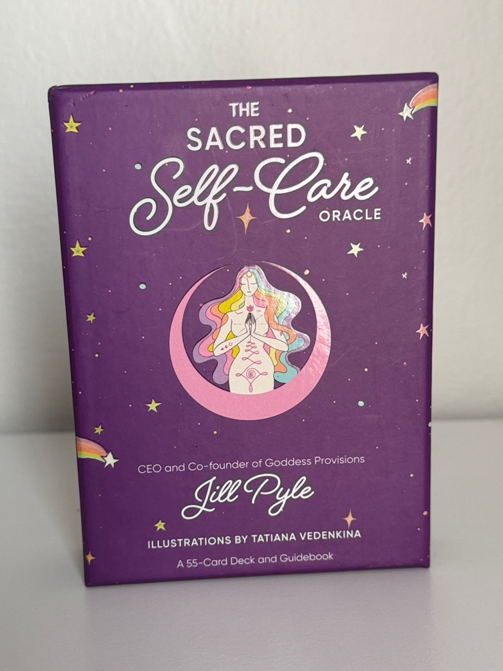 The Sacred Self-Care Oracle Deck - Purple Illustration Box